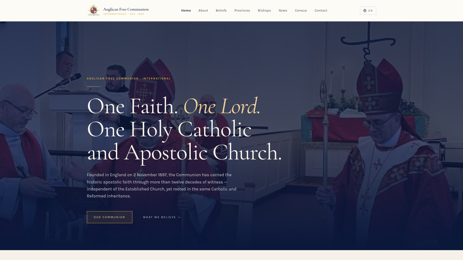 Anglican Free Communion website homepage